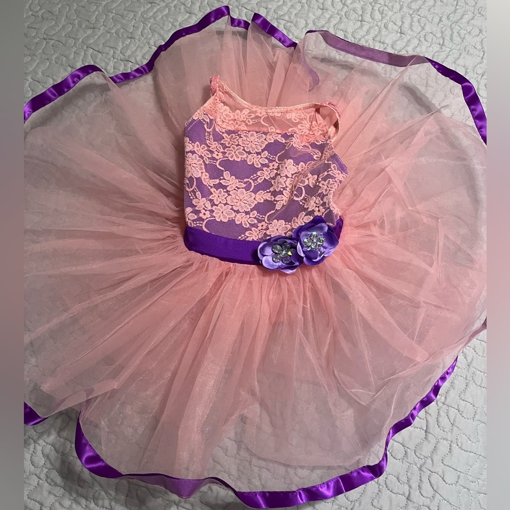 Weissman Pink and Purple Lace Dance Costume